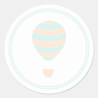 Strickende Heißluftballon-Sticker Runder Aufkleber