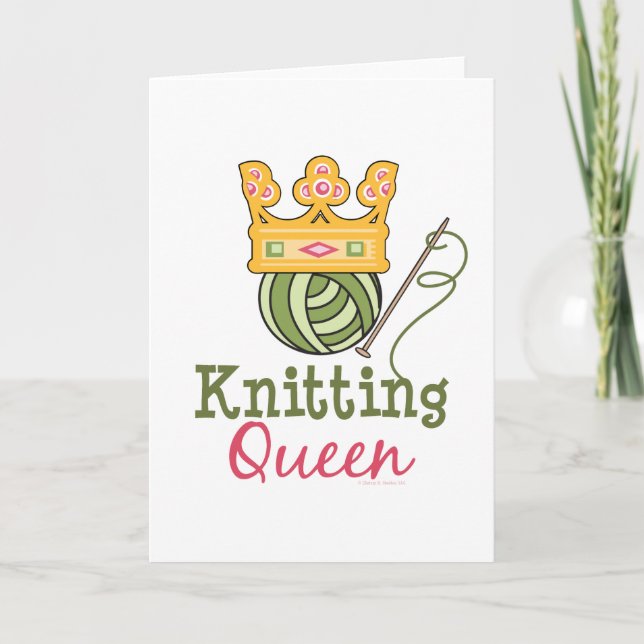 Strickende Königin-Gruß-Karte Karte (Vorderseite)