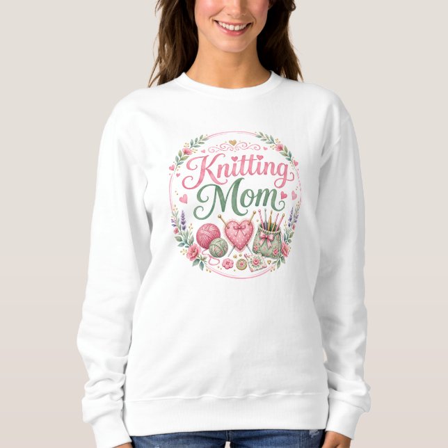 Strickende Mutter - Basic-Frauen-Sweatshirt Sweatshirt (Vorderseite)