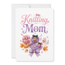Strickende Mutter Halloween-Karte
