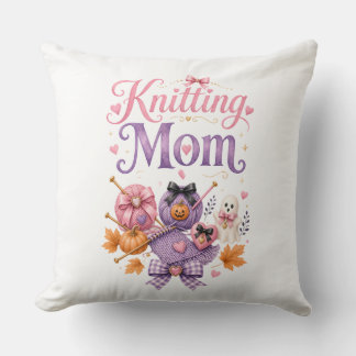 Strickende Mutter Halloween-Wurfkissen Kissen