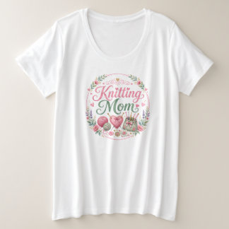 Strickende Mutter - Plus Size T-Shirt (Weiß)