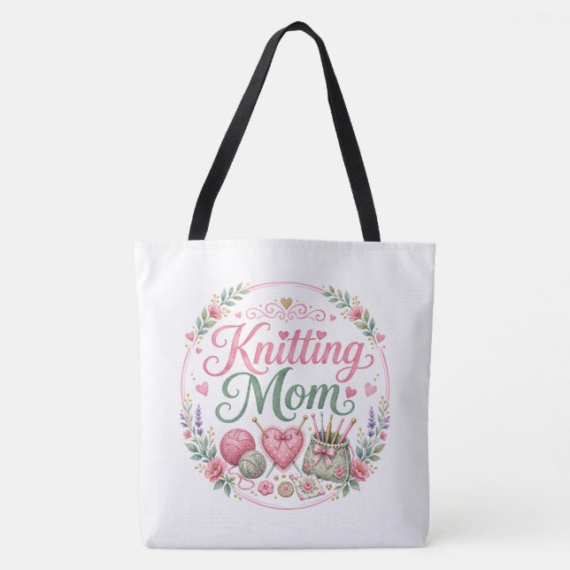 Strickende Mutter Schulter-Tasche Tasche (Vorderseite)