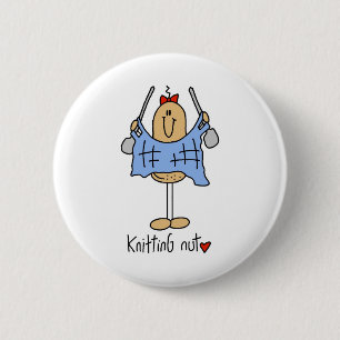 Strickende Nuss T-Shirts und Geschenke Button