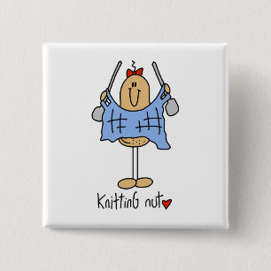 Strickende Nuss T-Shirts und Geschenke Button