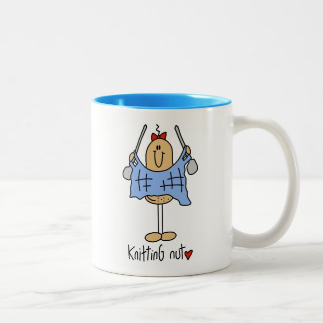 Strickende Nuss-T - Shirts und Geschenke Zweifarbige Tasse (Rechts)