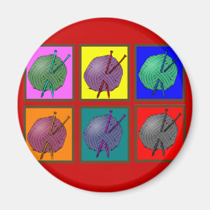 Strickende Popart Geschenke Magnet
