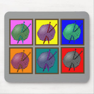 Strickende Popart Geschenke Mousepad
