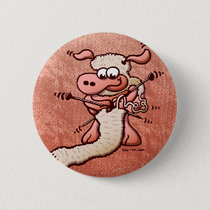 Strickende Schafe Button