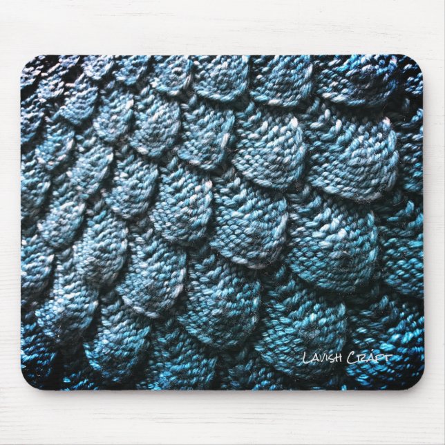 Strickende Thema-Mausunterlage - blaue Mousepad (Vorne)
