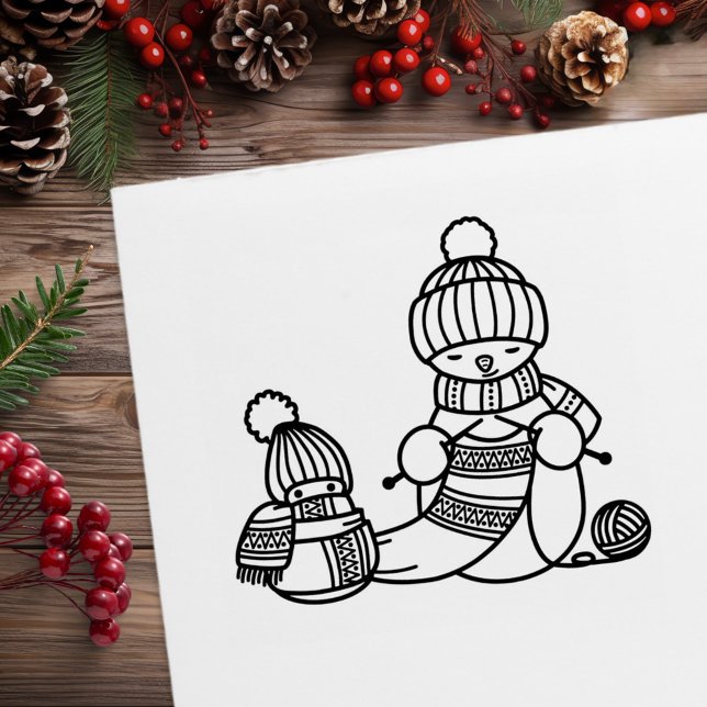 Strickender Schneemann Gummistempel (Von Creator hochgeladen)