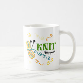Strickender Spaß-Strick geschieht Sprichwort und Kaffeetasse