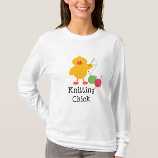 Strickendes Küken-langes Hülsen-T-Shirt T-Shirt