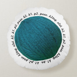 Strickendes Muster-Jargon-Garn-Ball-aquamarines Rundes Kissen