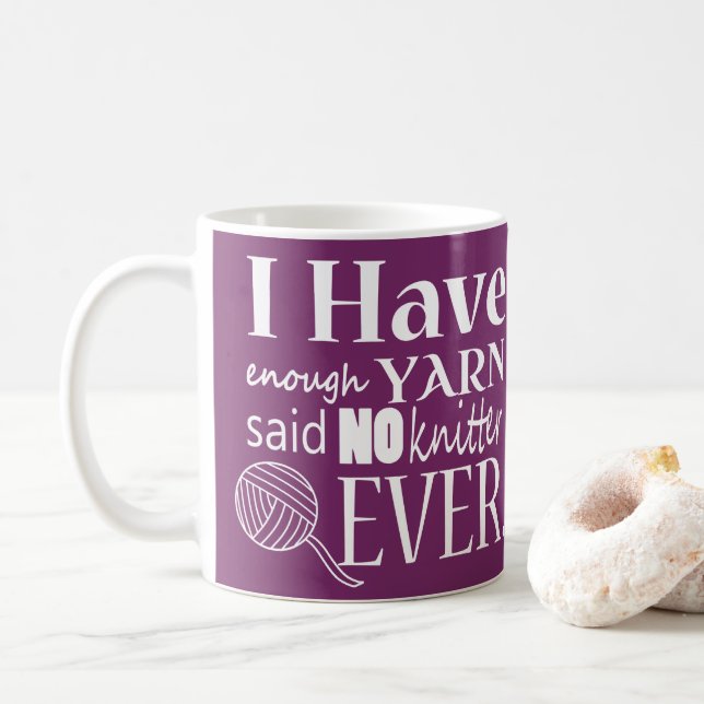 Strickendes ♥ nicht genügend Garn-Handwerk Kaffeetasse (Mit Donut)