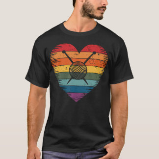 Strickenes Herz Lustig T-Shirt