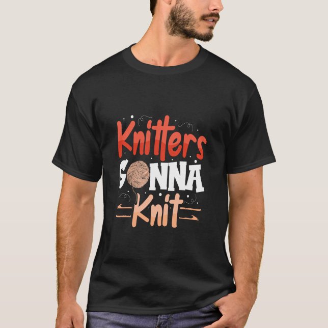 Stricker werden stricken - Häcker häkeln Stricken T-Shirt (Vorderseite)