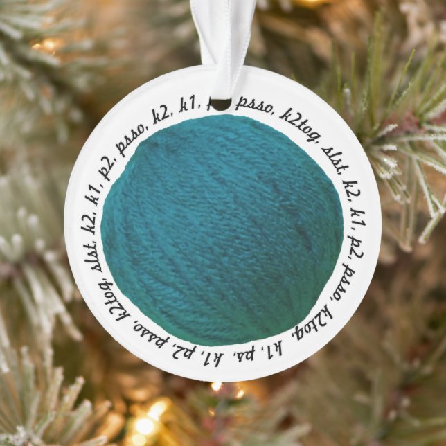 Strickgarn Ball Aquamarine Handwerkskunst Ornament (Baum)