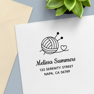 Strickgarn-Knäuel Handwerk Adress Permastempel