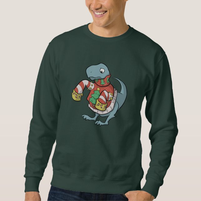 Strickjacke-Shirt T. Rex Christmas Sweatshirt (Vorderseite)