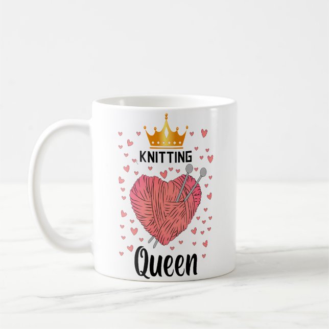 Strickkönigin Strickliebhaber Kaffeetasse (Links)