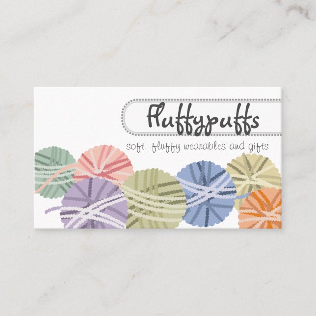 Strickkugeln aus Strickwaren Visitenkarte (Vorderseite)