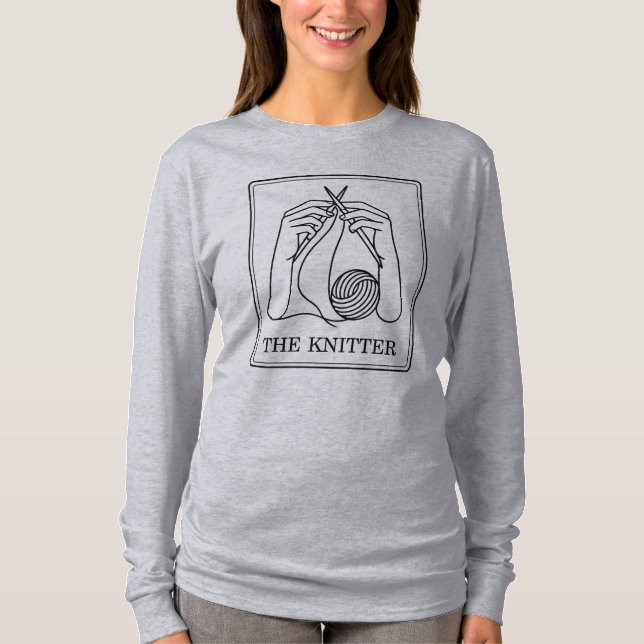 Strickkunst - Minimalistisches Garndesign T-Shirt (Vorderseite)