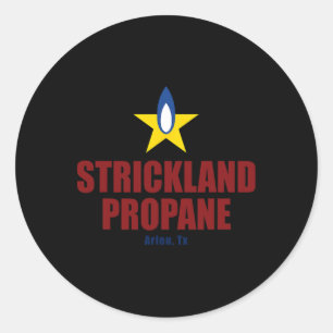 Strickland Propane - Arlen Texas Yellow Star Bbq Runder Aufkleber