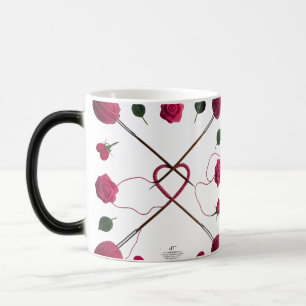 Strickliebe-Herz-Farbenwandel-Tasse   Handarbeit  Verwandlungstasse