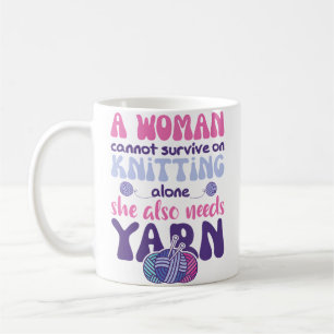 Strickmotto mit Garn Süßes Strickmotto Kaffeetasse