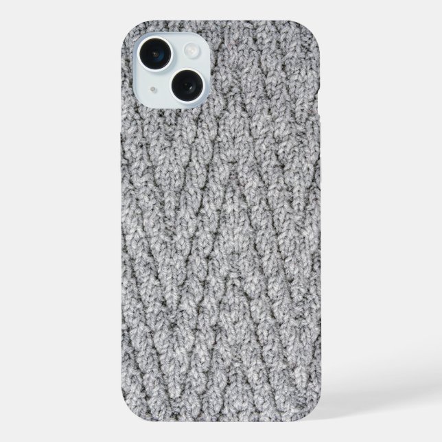 Strickmuster iPhone 15 Plus Hülle (Rückseite)