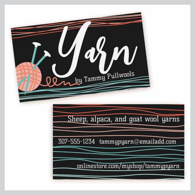 Stricknadeln aus Strickerei Visitenkarte (Von Creator hochgeladen)