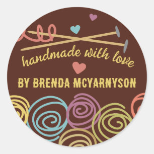 Stricknadeln aus Strickwaren Runder Aufkleber