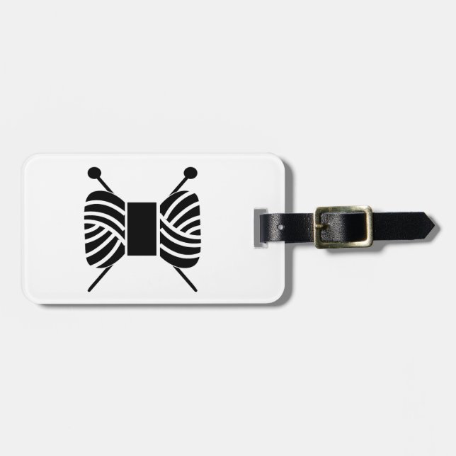 Stricknadeln u. Garn-Strang-Handwerk Gepäckanhänger (Vorderseite horizontal)