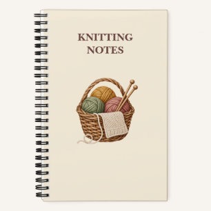 Stricknotizen Gemütlicher Garnkorb Notizbuch