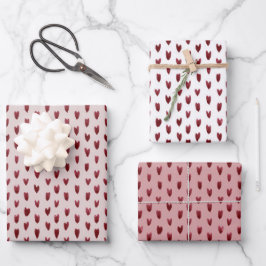 Strickpapier für die bemalten Herzen Geschenkpapier Set