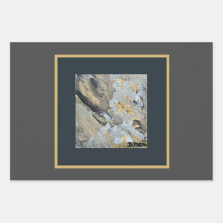 Strickpapier in Grau und Gold Geschenkpapier Set