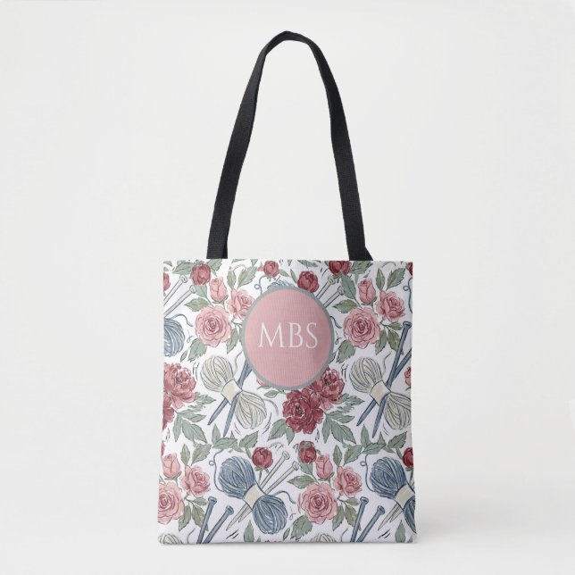 Strickprojekt-Tasche & Einkaufstasche Tasche (Vorderseite)