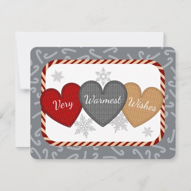 Strickpullover Strickherzen Weihnachten (Vorderseite)