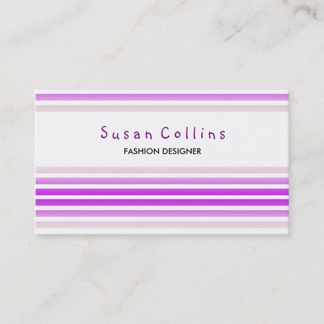 Stricksaubere Mode Violet einfache Linien Visitenkarte (Vorderseite)