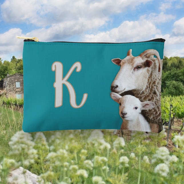 Strickschaf Lamm Monogramm Zubehörtasche (Von Creator hochgeladen)