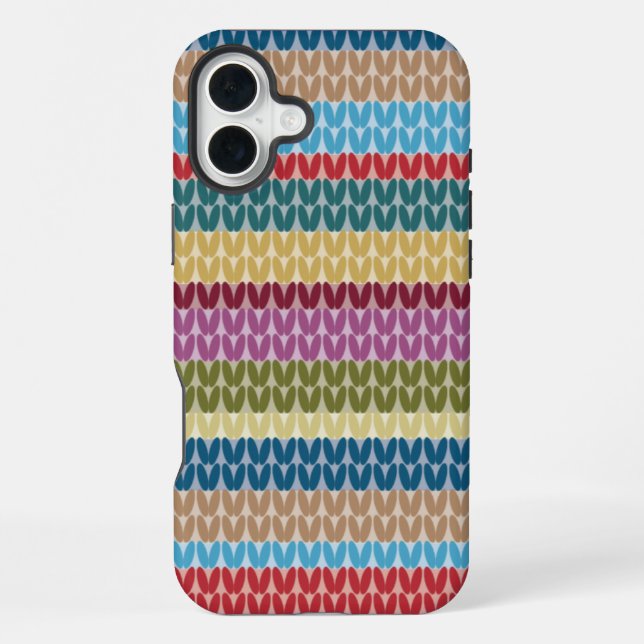 Strickstil iPhone 16 Plus Hülle (Rückseite)
