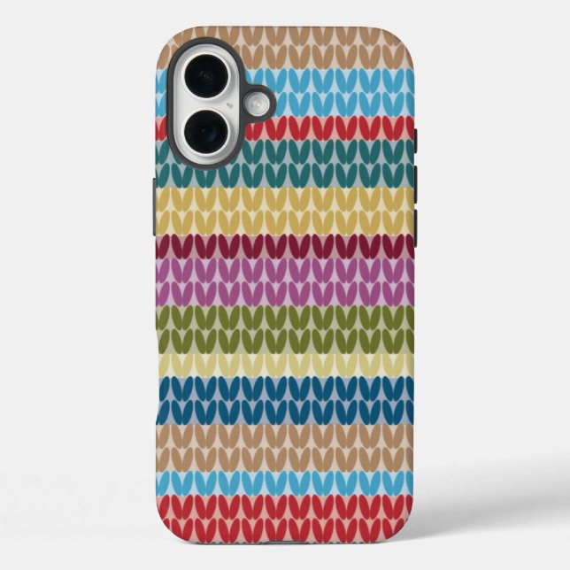 Strickstil iPhone 16 Plus Hülle (Rückseite)