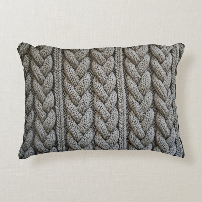 Strickstoff Dekokissen (Vorderseite)