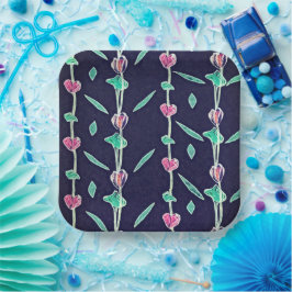 Strickte Blume Pappteller