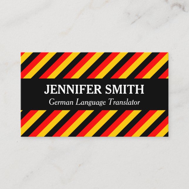 Strickte Business Card für Deutsch-Übersetzer Visitenkarte (Vorderseite)