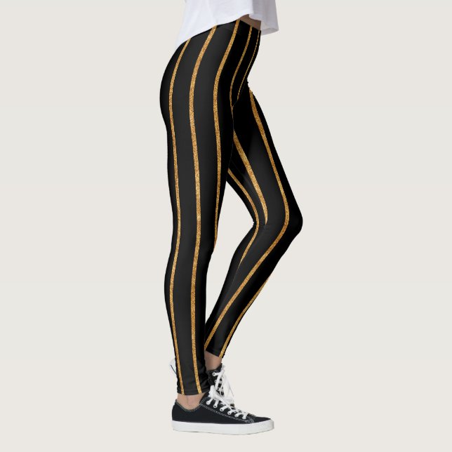 Strickte Leggings für Women Black (Rechts)
