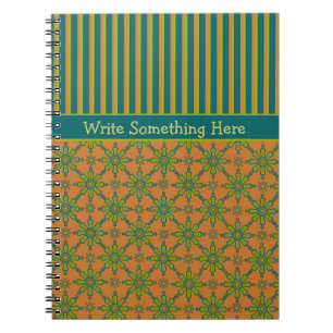 Strickte Stammruste, grün, Aquamarin: SpiralNotebo Notizblock