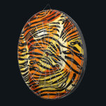 Strickte Tiger Fur Animal Print Muster Dartscheibe<br><div class="desc">Dieses trendige Dart-Papier mit einem gestreiften Tigerprint mit schwarzen Streifen auf einem sehr hellen,  orangefarbenen,  gelben und cremefarbenen Fellhintergrund. Bringen Sie die Wildkatze mit diesem coolen Felindesign in sich hervor. Es ist der perfekte,  kühne,  originelle Look für Tierliebhaber. Karo in unserem Shop für passende Artikel.</div>