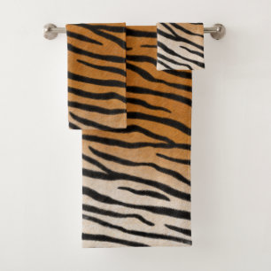 Strickte Tiger Fur realistische exotische Tierausd Badhandtuch Set